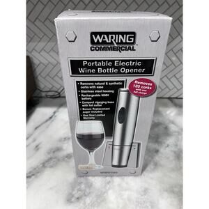 Waring Commercial Electric Wine Bottle Opener WW0120 Stainless Rechargeable NiMH